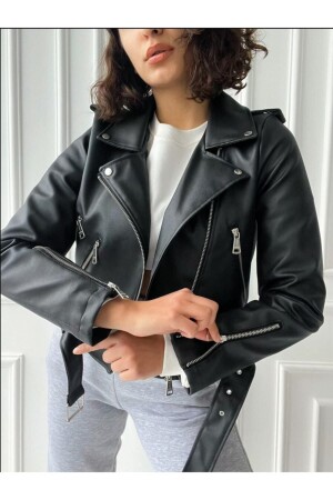 Schwarze Lederjacke - 1