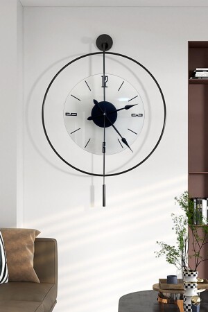 Schwarze Luxe-Wanduhr aus transparentem Glas Tiktok 60 cm - 6