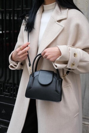 Schwarze Mini-City-Tasche für Damen mit Überzug MK1020223SV10-001 - 3