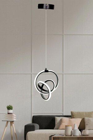 Schwarze moderne Pendelleuchte LED-Kronleuchter weißes Licht Wohnzimmer Küche Zimmer LED-Kronleuchter SupplyHome-L01 - Supply Home