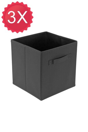 Schwarze Organizer-Box, Mehrzweck-Schrank-Organizer, kleine Größe 23 x 25 x 25, 3 Stück - 1