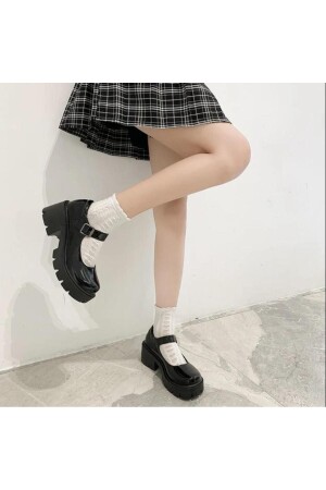 Schwarze Oxford-Schuhe im Harajuku-Stil im Lolita-Gothic-Stil - 1