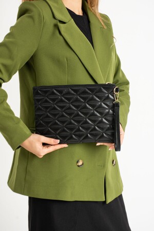 Schwarze Portfolio-Clutch mit Dreiecksmuster für Damen - 1