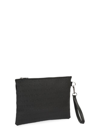 Schwarze Portfolio-Clutch mit Handschlaufe für Damen - 3