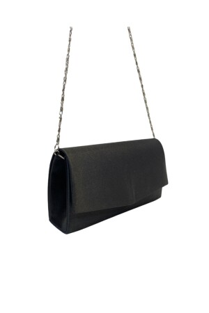 Schwarze Satin-Abendtasche für Damen 3400711 - 5