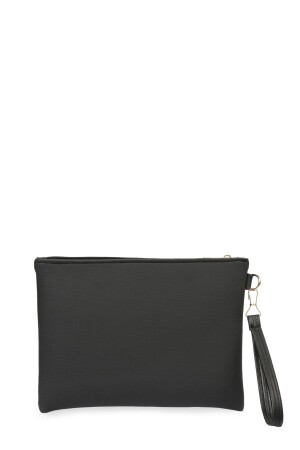 Schwarze schlichte Portfolio-Clutch mit Handschlaufe für Damen - 1