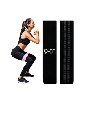 Schwarze Squat-Platten-Yoga-Fitness-Hüftform und muskelstärkendes, gewebtes Widerstandsband, elastisch - 1