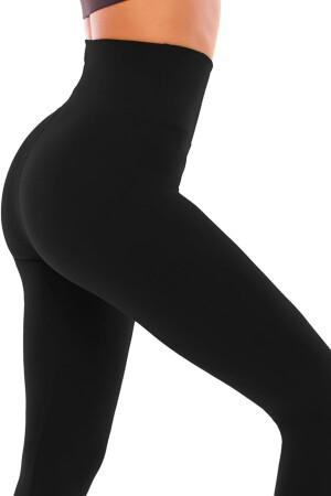 Schwarze, straffende, straffende Damen-Strumpfhose mit hoher Taille für den Alltag und Sport - 2