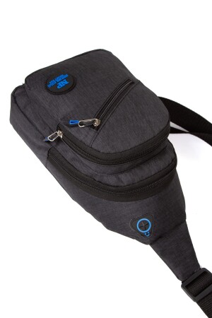Schwarze Unisex-Brust- und Umhängetasche mit Kopfhöreranschluss, Body Bag ADL02802 - 5