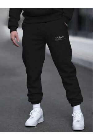 Schwarze Unisex-Jogginghose mit LOS ANGELES-Aufdruck - 1