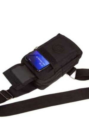 Schwarze Unisex-Schulter- und Hüfttasche mit Kreuzgurt und Handyfach, tägliche Sport- und Reisetasche sannora555 - 3