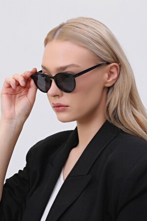 Schwarze Unisex-Sonnenbrille mit rundem Rahmen SBS-2018 - 3