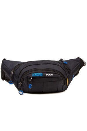 Schwarze Unisex wasserdichte Kopfhörer-Auslass-Kreuzgurt-Schulter-Sport-Hüfttasche für tägliches Wandern im Freien 802 - 2