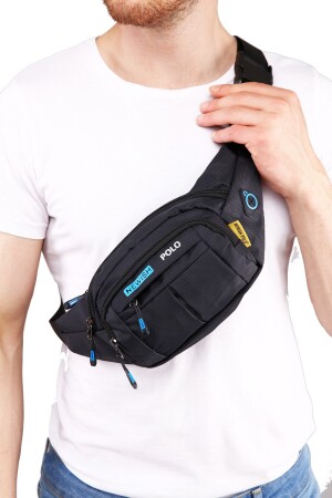 Schwarze Unisex wasserdichte Kopfhörer-Auslass-Kreuzgurt-Schulter-Sport-Hüfttasche für tägliches Wandern im Freien 802 - 3