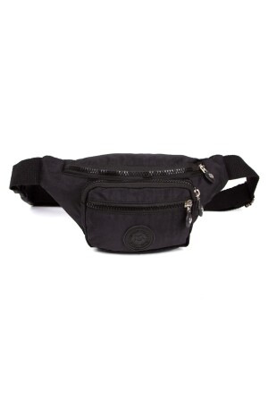 Schwarze wasserdichte Crinkle Cross Strap Taille Umhängetasche Brust Reise Täglich Bodybag zeyn600 - 6