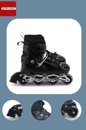 Schwarze zweireihige Aluminium-Körper-verstellbare, beleuchtete Übungs-Skating-Tasche, Geschenk - Vadi