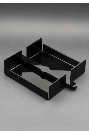 Schwarzer Acryl-Plexi-Serviettenhalter, quadratisch, 18 x 18 cm, 3 mm - 2