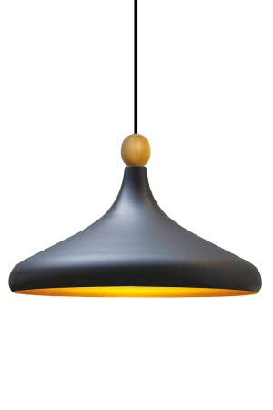 Schwarzer Champion Einzel-Kronleuchter mit Holzperlen, Hängelampe, Wohnzimmer, Küche, Boutique-Lampe, Beleuchtung, Kronleuchter BMM2066XXWM - 5