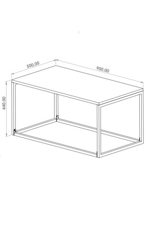 Schwarzer Couchtisch, rechteckiger schwarzer Couchtisch mit Metallbeinen, Metall-Couchtisch, Wohnzimmer-Couchtisch NOSSS001 - 9