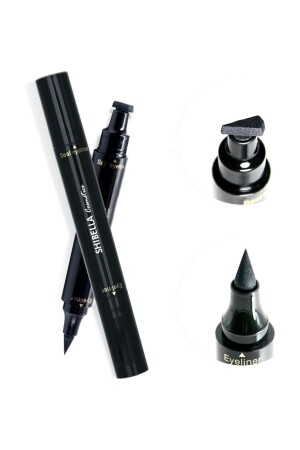 Schwarzer doppelseitiger 24-Stunden-Flüssig-Eyeliner mit feinem Stempel 6970074434330 - 2