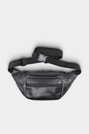 Schwarzer Freebag aus echtem Leder – Hüfttasche und Umhängetasche DDFBAG - 5