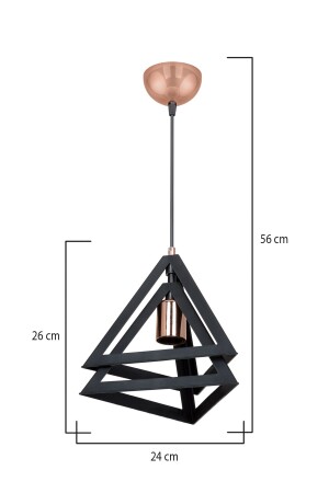 Schwarzer Hängeleuchter für Schlafzimmer, Wohnzimmer, Küche, Flur - 4