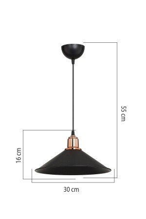 Schwarzer Hängeleuchter für Wohnzimmer, Küche, Flur, Schlafzimmer, Lampe - 5