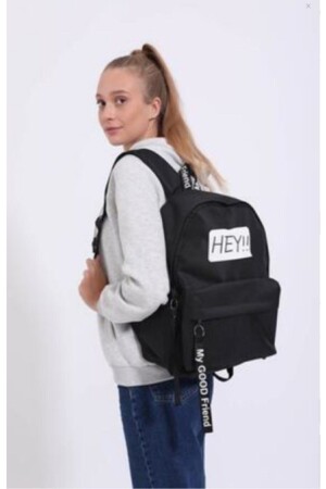 Schwarzer „Hey“-Trendrucksack - 3