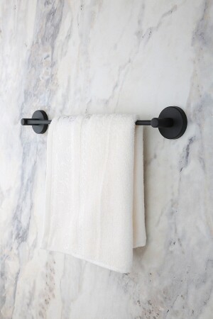 Schwarzer langer Handtuchhalter / schmaler Toilettenpapierhalter mit Abdeckung, 2er-Set 0926 - 2