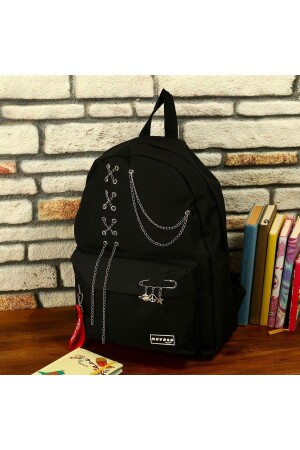 Schwarzer Rucksack mit Kette mys20131 - 1