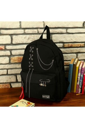 Schwarzer Rucksack mit Kette mys20131 - 3