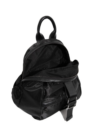 Schwarzer Rucksack mit Schnallendetails 198684-900 - 8