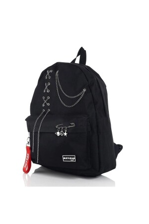 Schwarzer Rucksack mit Unisex-Kette 54655554600 - 1