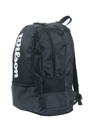 Schwarzer Rucksack, Unisex-Sporttasche und Tagestasche - 4