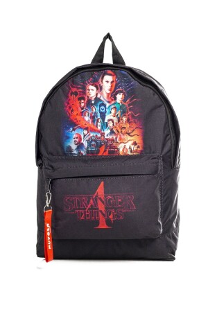 Schwarzer Schulrucksack mit „Stranger Things“-Aufdruck - 5