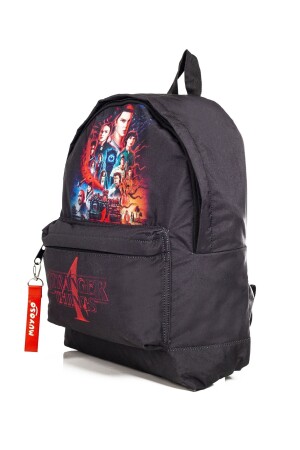 Schwarzer Schulrucksack mit „Stranger Things“-Aufdruck - 6