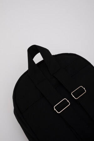 Schwarzer Shk40 2-Fächer-Rucksack mit verstellbarem Riemen aus Canvas-Stoff, Unisex-Tagessportrucksack U:33 E:23 G: S226-00027 - 6