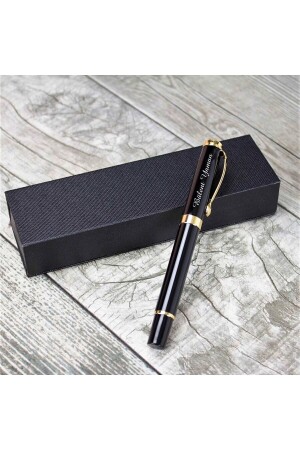 Schwarzer Tintenroller mit goldenen Details in personalisierter Box PRA-9183671-5127 - 3