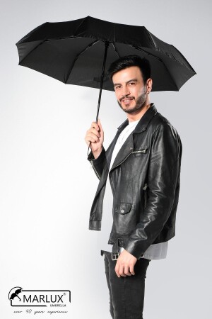 Schwarzer vollautomatischer Regenschirm, der bei Wind nicht kaputt geht M21mar110mr001 M21MAR110M - 1