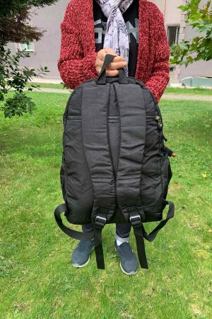 Schwarzer, wasserdichter, großer Unisex-Rucksack DD11AX - 5