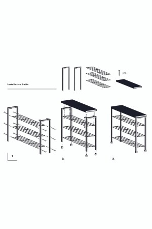 Schwarzes 4-stufiges Mehrzweckregal und Schuhregal - 6