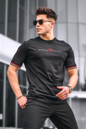 Schwarzes Basic-T-Shirt für Herren - 1