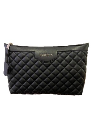 Schwarzes Damen-Portfolio und Clutch-Tasche im besonderen Design - 3