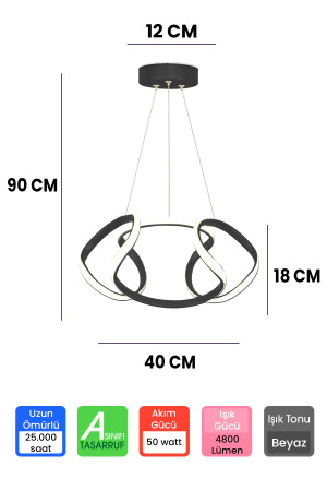 Schwarzes Gehäuse, weißes Licht, Dron, moderner LED-Kronleuchter, Dron Led-Kronleuchter, Drohne - 3