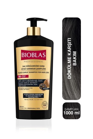 Schwarzes Knoblauchshampoo 1000 ml Intensivformel gegen Haarausfall - 1