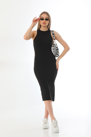 Schwarzes Midi-Bleistiftkleid für Damen - 1