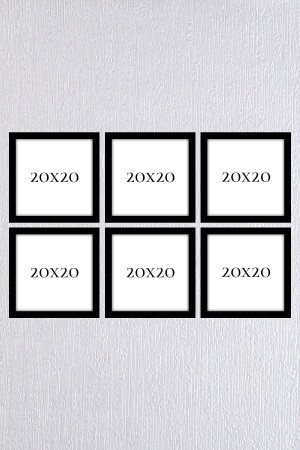 Schwarzes Rahmenset 6 Stück 20x20 - Araste Dekorasyon