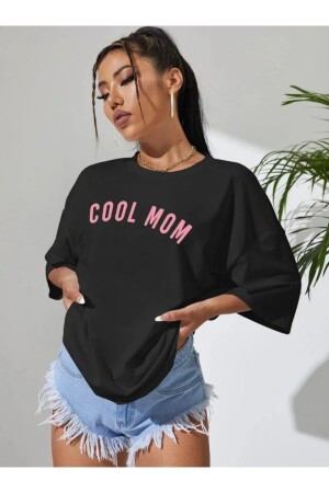 Schwarzes Schwangerschafts-T-Shirt mit Aufdruck „Cool Mom“ für Damen MARECASHTYC00729196041 - 7