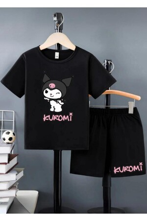Schwarzes Shorts-T-Shirt-Set „Kuromi“ für Kinder - Afternoon Kids