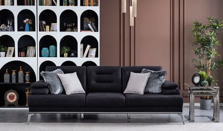 Schwarzes Sofa von Vienay - 5